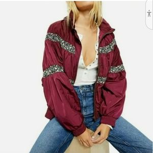 FREE PEOPLE Women's On My Mind  Bomber Jacket (Mulberry) Size Large $198